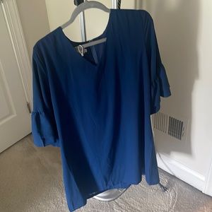 Blue linen dress